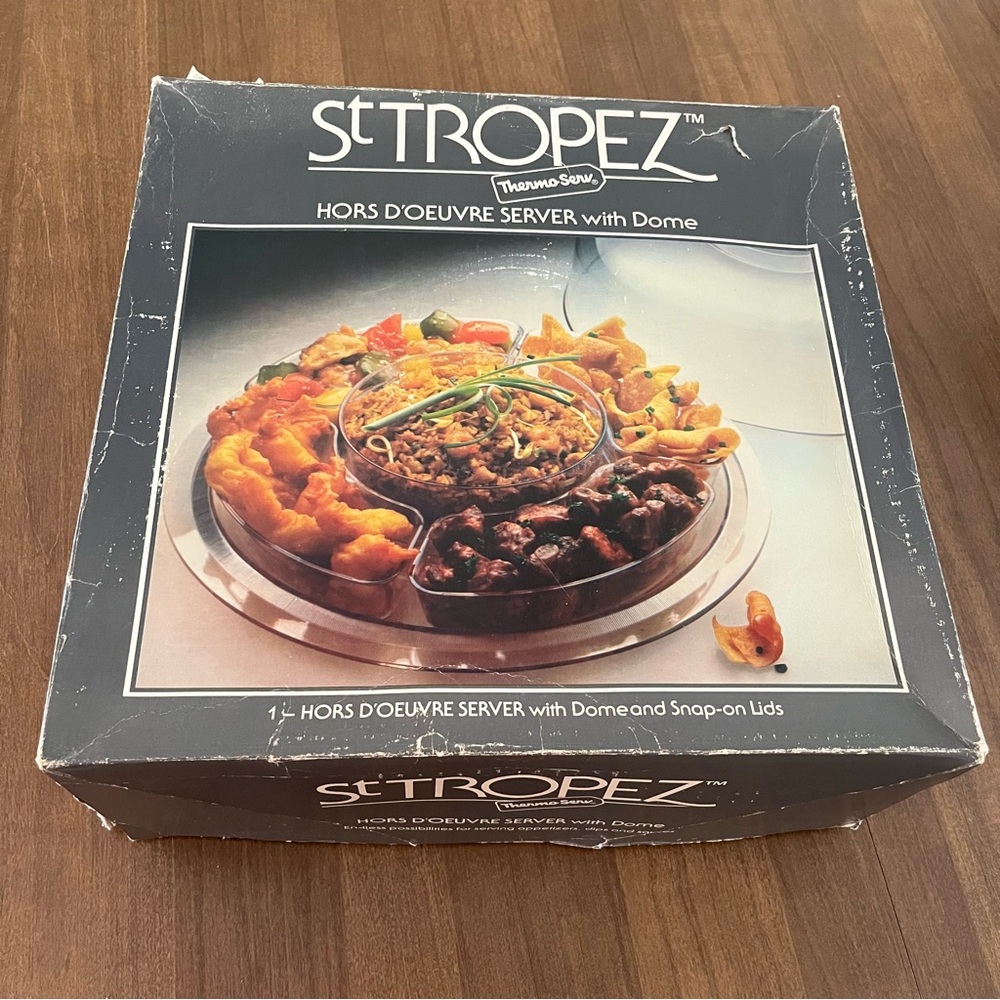 St Tropez Hors D’oeuvres Server Clear Plastic  Vintage 1980s